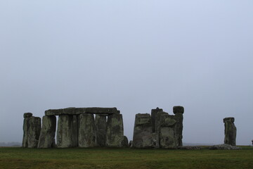Stonehenge on a foggy day