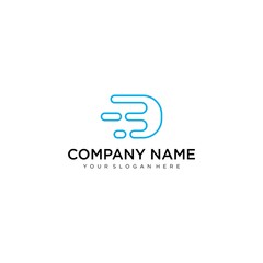 Fototapeta premium D initial letter logo design template vector