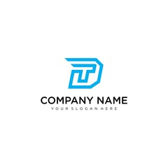 TD lettering logo design. Creative minimal monochrome monogram symbol. Universal elegant vector sign design. Premium business logo type. Graphic alphabet symbol for company business identity