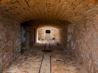 Inside an abandoned military fortress