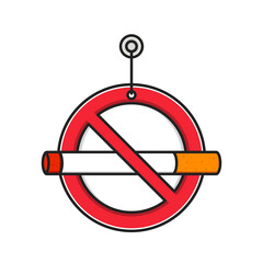 no smoking area sign with cigarette