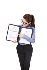 A young Business woman holding a portfolio
