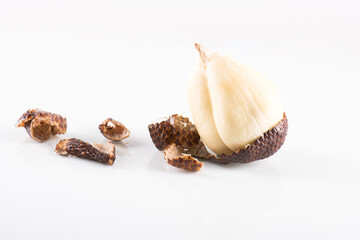 Salak or snake fruit isolated on white background.