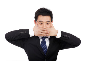 Portrait of a businessman standing with arms akimbo