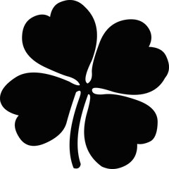 Vector illustration of emoticon of the silhouette of a clover