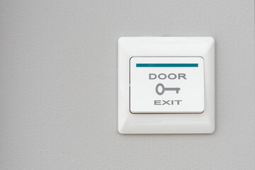 Switch (push button) for door opening control. Safety. Remote control.