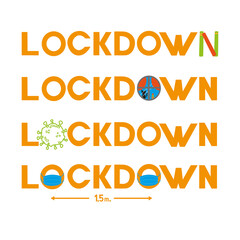 Coronavirus lockdown logo. World pandemic lockdown. Vector illustration