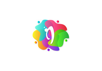 Letter I Logotype Gradient Colorful, Logo Template Design Vector.