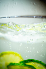 Lime in a glass of water.