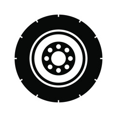 tire icon on white background color editable