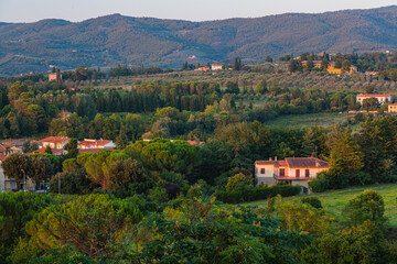 Fototapeta na wymiar イタリア　アレッツォの丘の上の公園からの景色 