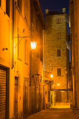 イタリア　アレッツォの夜の街並み
