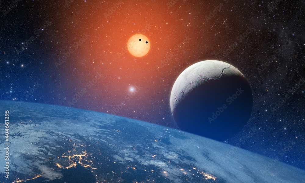 Wall mural earthrise - elements of this image furnished by nasa