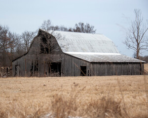 Large Old Barn with Tin Roof in rural arkansas