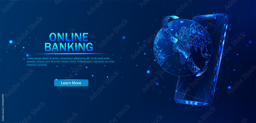 Poster web concept for online banking. secure purchase of wireless payment via smartphone. digital payment 