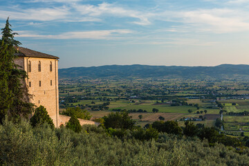Fototapeta na wymiar イタリア　アッシジの丘から見える景色 