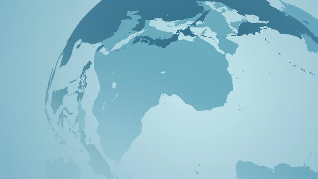 3D animation of rotating World globe. Technological or business background. Seamless loop video.