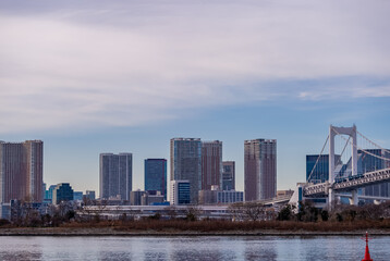Fototapeta na wymiar 東京都港区台場から見た東京湾の景色