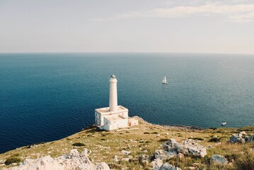 Fototapeta na wymiar Lighthouse in the sea