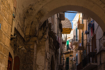 イタリア　バーリの旧市街の路地裏
