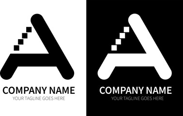 Logo Vector Graphic Of Letter A, Perfect For Company Technology