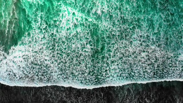 Ocean Waves Top Down Drone California La Jolla Beach Blue