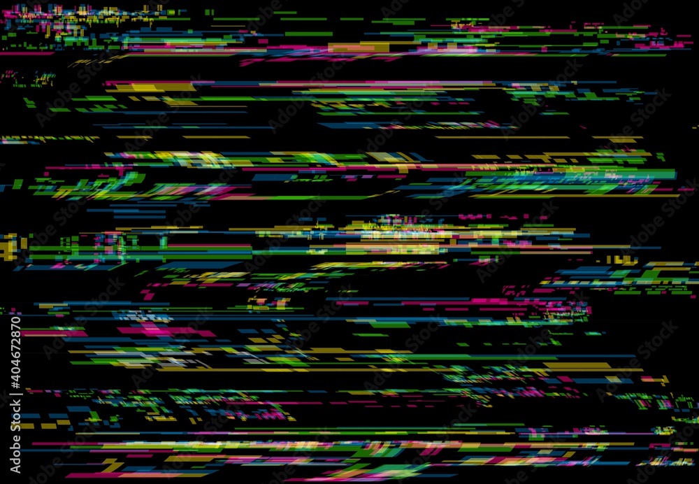 Aufkleber no signal glitch vector background of tv screen noise pattern with vhs rewind or digital video disto