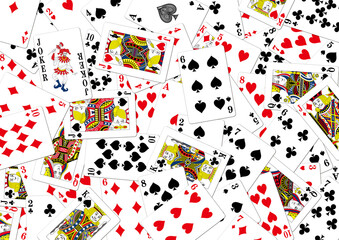 ランダムに敷き詰められたトランプの背景