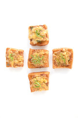 Fried Pork Bun. White background 5 pcs.