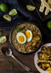 Traditional fanesca ecuadorian grain soup