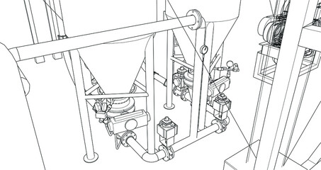  3d vector of industrial factory equipment