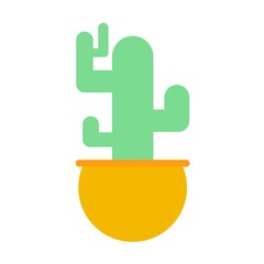 mini cactus cartoon doodle simple flat design style vector illustration