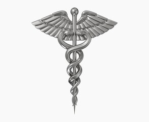 Metal caduceus Medical Icon
