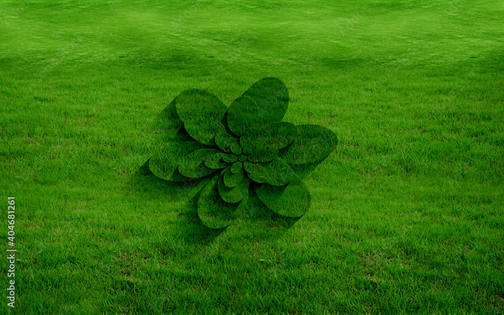 Poster 3d rendering green grass abstract background and patterns