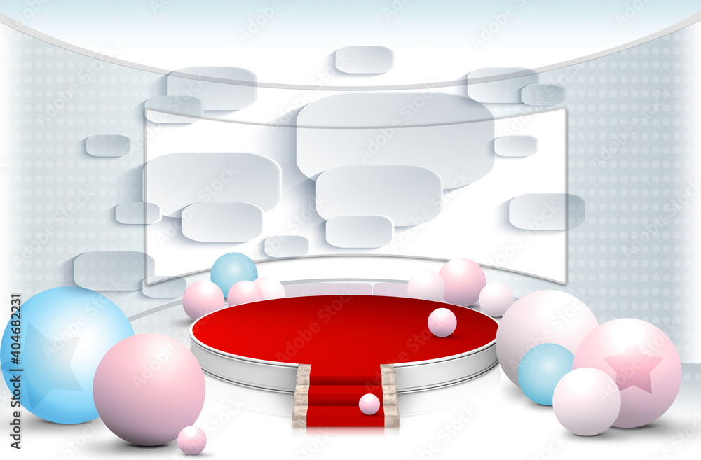 Poster 3d rendering platform for advertising products background and space