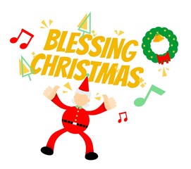 Happy christmas santa claus celebration cartoon doodle flat design style vector illustration