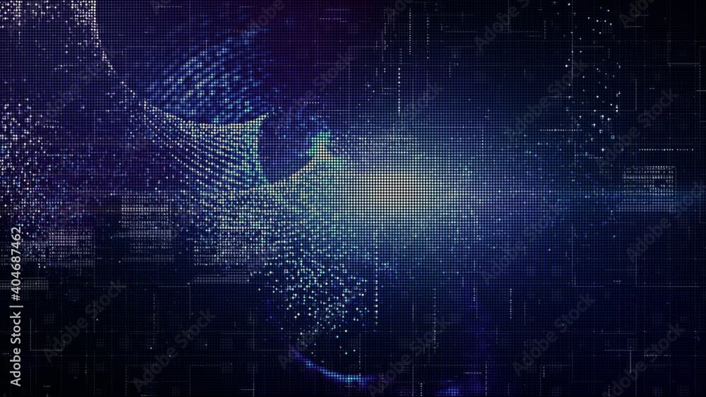 Poster technology digital abstract background, digital matrix particles grid virtual reality abstract cyber