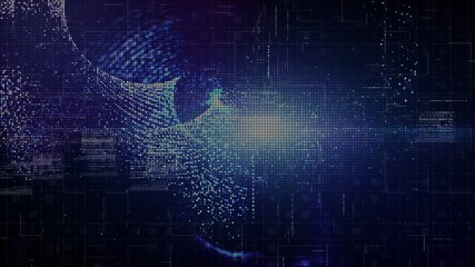Technology digital abstract background, Digital matrix particles grid virtual reality abstract cyberspace environment background