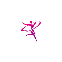 logo dance icon templet vector music happy