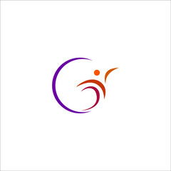 logo dance icon templet vector music happy