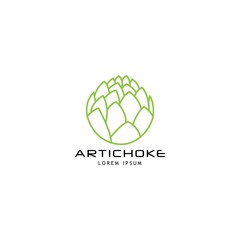 Artichoke vector logo illustration isolated on white background
