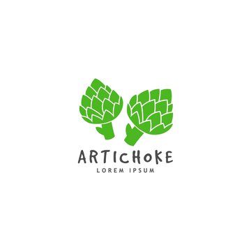 Artichoke vector logo illustration isolated on white background