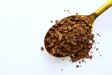 instant coffee isolated on white background