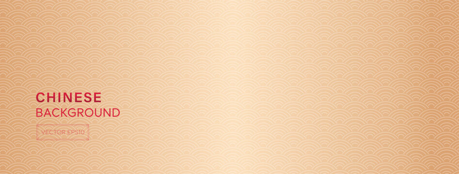 Oriental style wave pattern on luxury gradient gold banner background