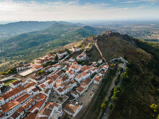 Amazing Marvao with the castle on top of the hill in Alentejo, Portugal