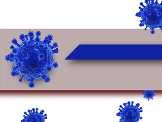 Illustration 3 D image abstract coronavirus COVID-19 Germs spread around the world White background