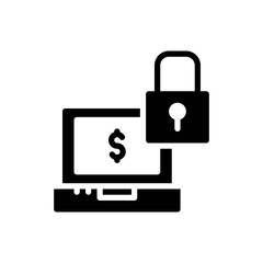 secure payment icon in glyph style isolated on white background. EPS 10