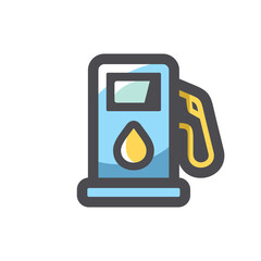 Oil Gas Station Equipment Vector icon Cartoon illustration.