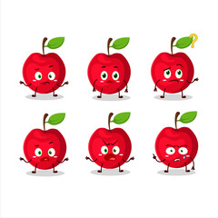 Cartoon character of cherry with what expression