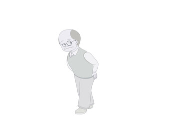 足の爪を自分で切れない老人のカラーイラスト Wall Mural 龍光 福光 足の爪を自分で切れない老人のカラーイラスト Wall Mural 龍光 福光